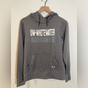UW Whitewater Warhawks Under Armour Gray Hoodie Sweatshirt Small Lightweight WI